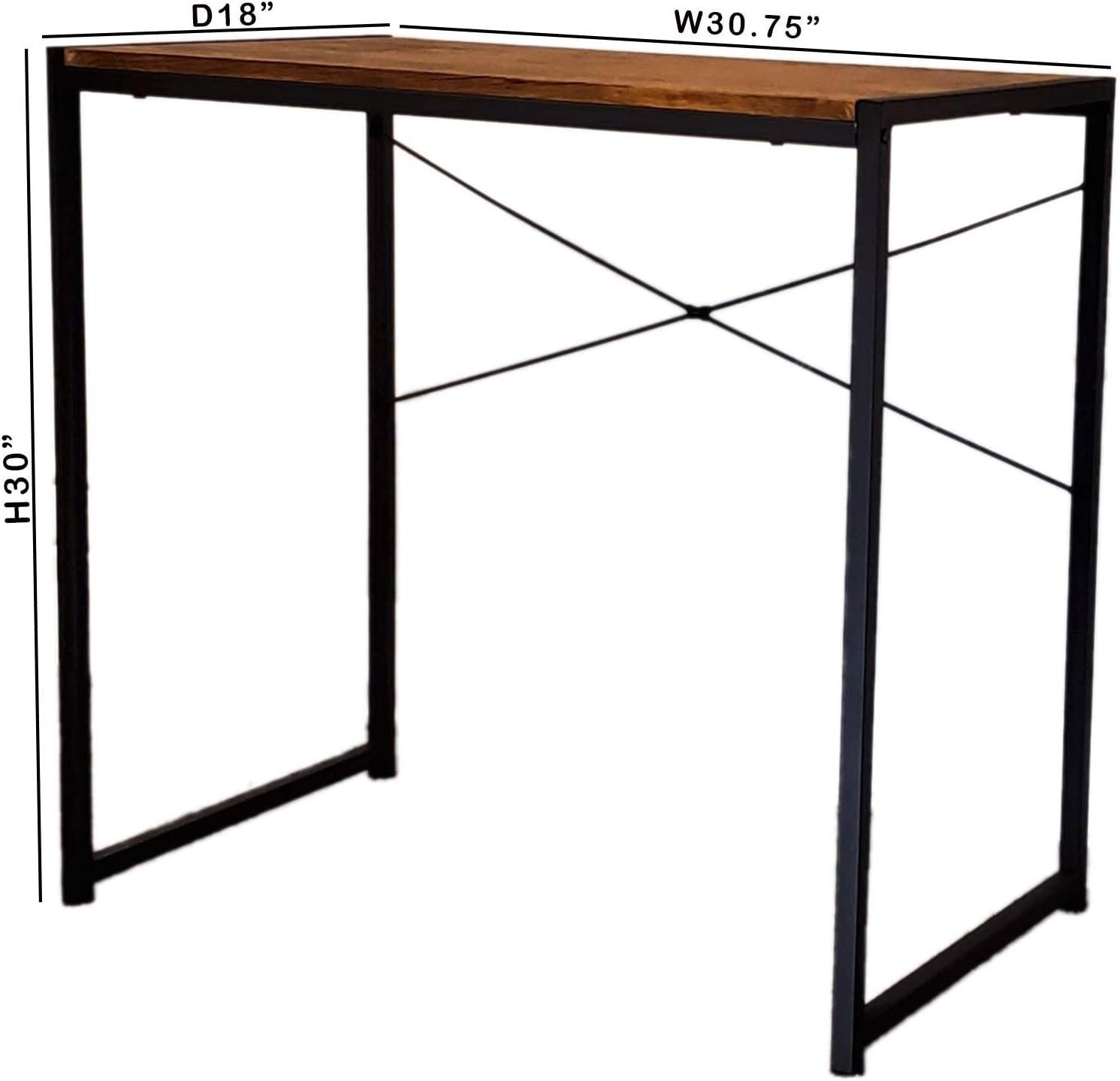 eHemco Multifunction Rectangular Home Office Writing Study Desk with Black Top and Silver Legs