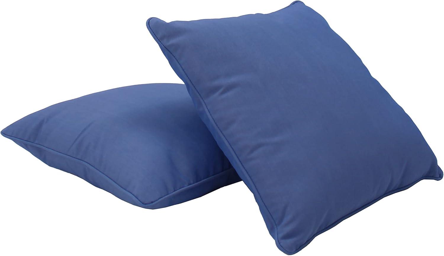 Denim Blue 15" Square Synthetic Indoor/Outdoor Pillow Set