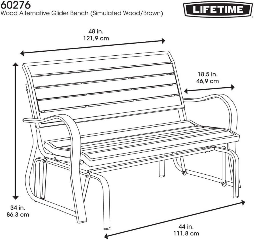 Lifetime Products 60276 Glider Harbor Bench - Gray