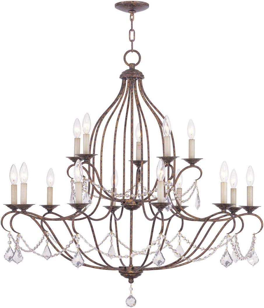 Livex Lighting Chesterfield Chandelier in Hand Applied Venetian Golden Bronze