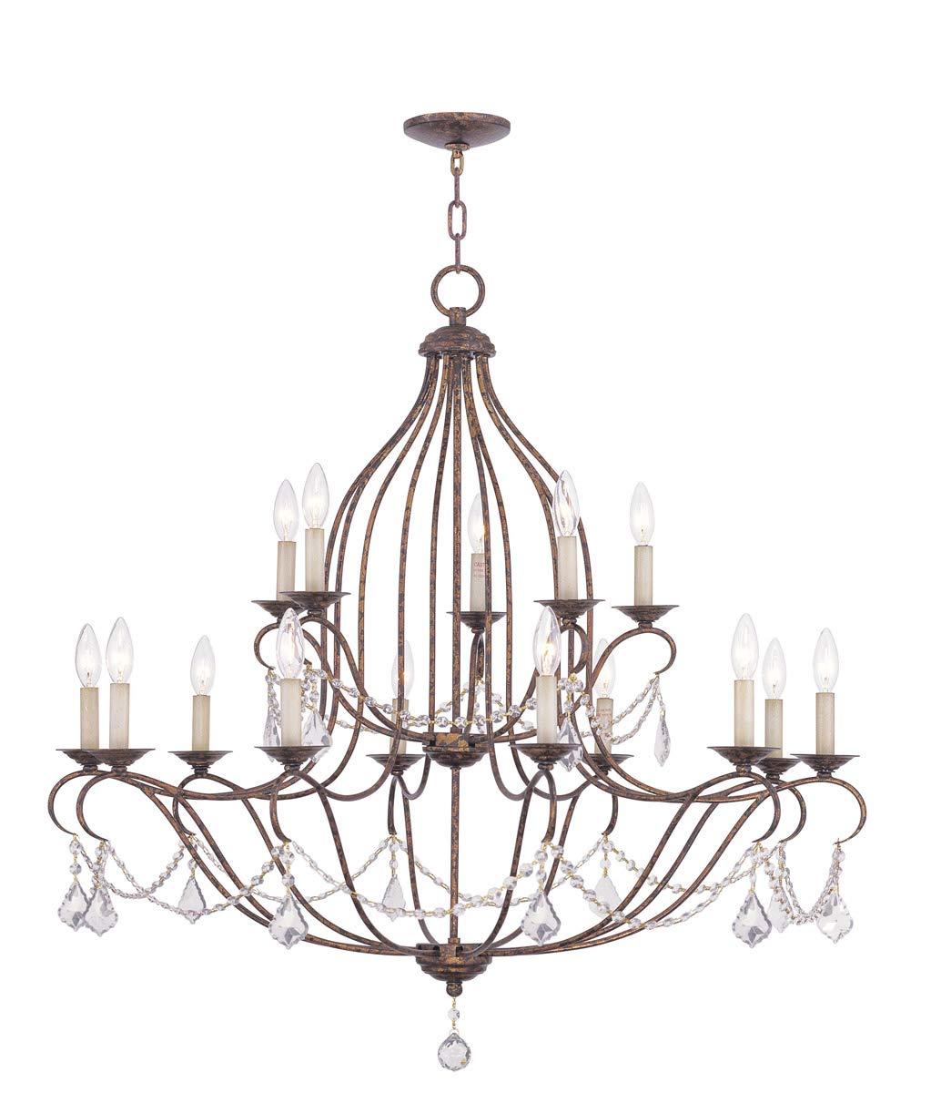 Livex Lighting Chesterfield Chandelier in Hand Applied Venetian Golden Bronze
