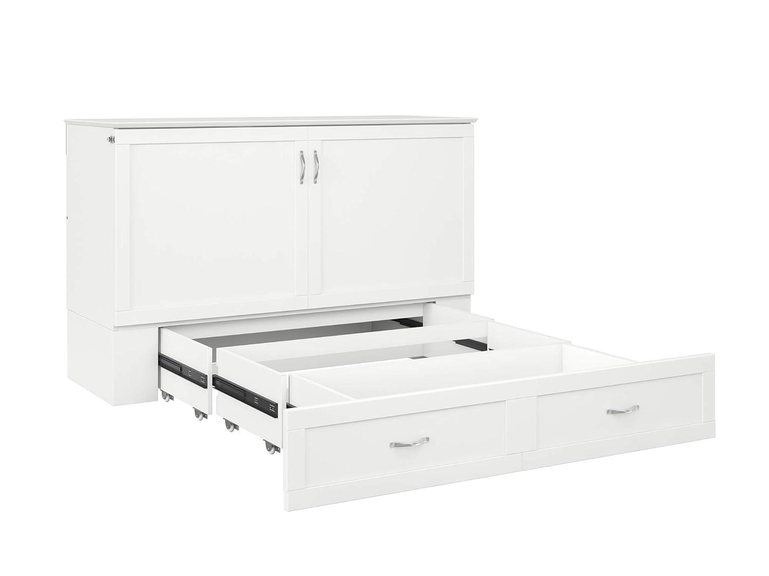 Hamilton Murphy Bed Chest Queen White with Charging Station