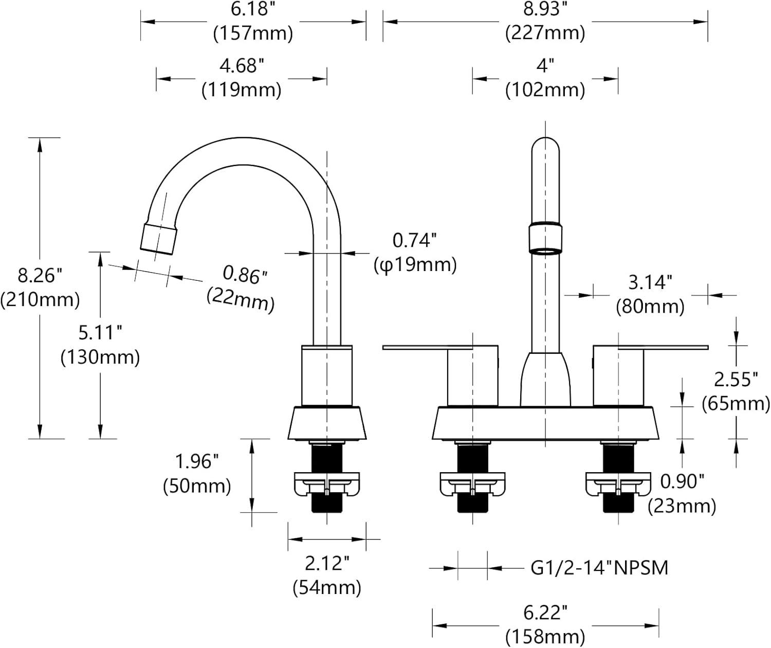 Centerset Bathroom Faucet