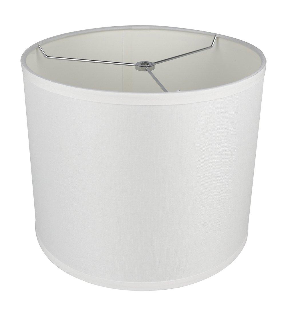 Off-White Linen Drum Lamp Shade with Nickel Fitter