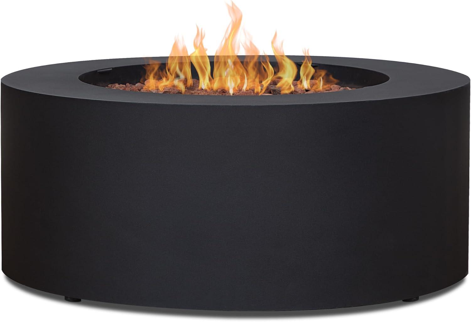 Aegean 36" Round Steel Propane or Natural Gas Fire Pit Table by Real Flame
