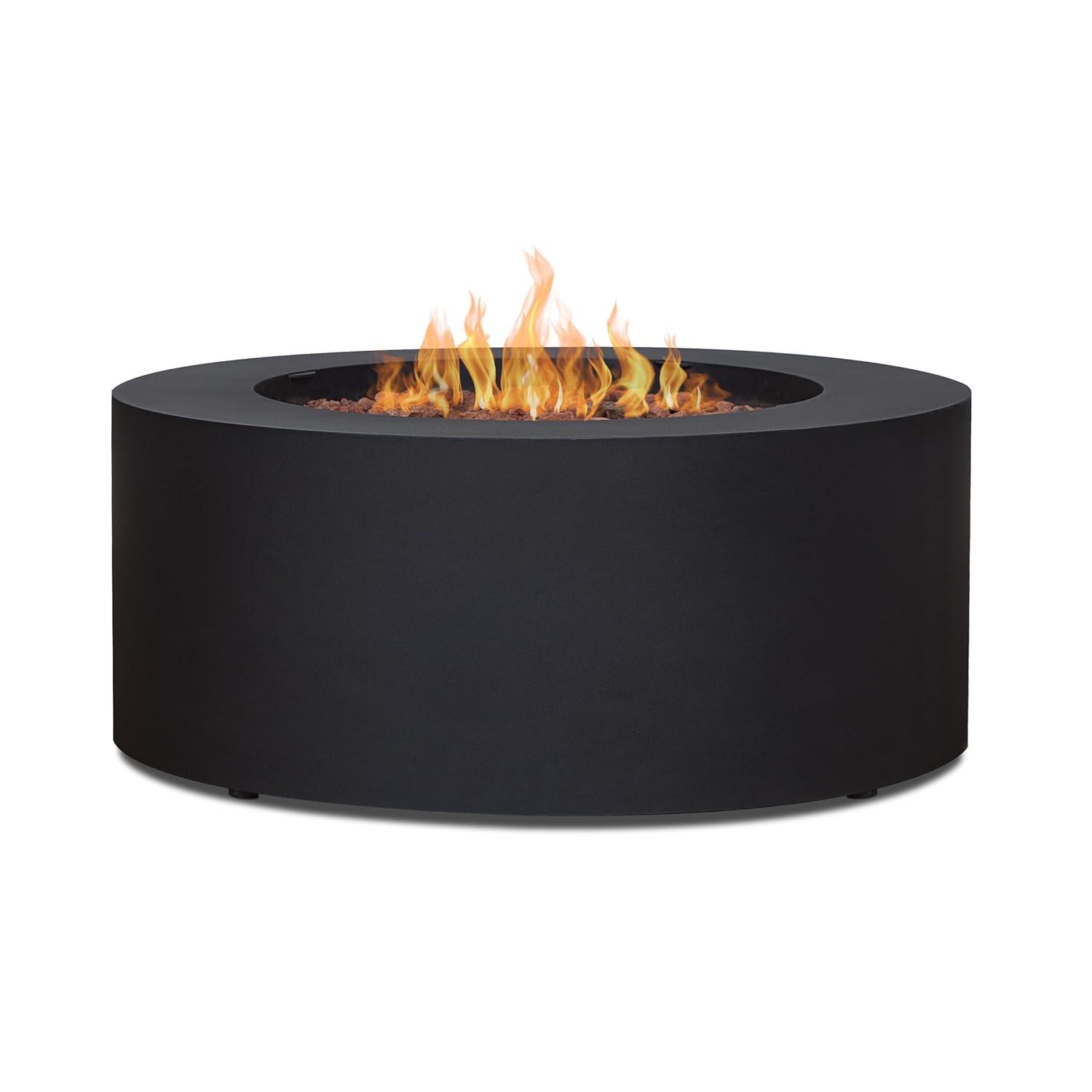 Aegean 36" Round Steel Propane or Natural Gas Fire Pit Table by Real Flame
