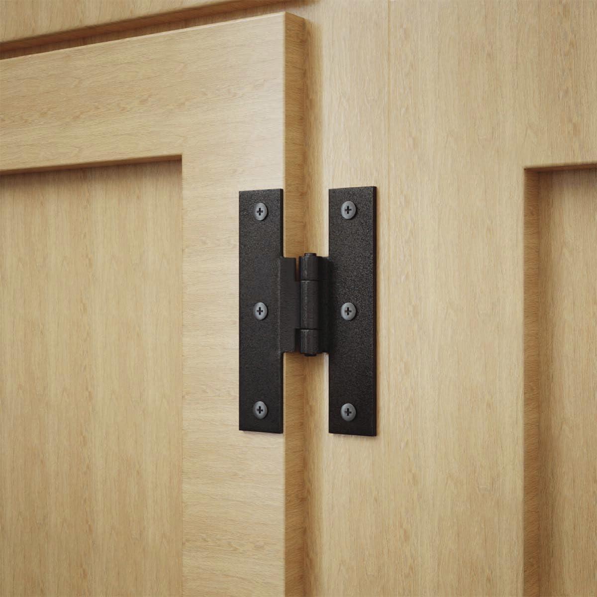 Black Wrought Iron Cabinet H Hinge 3.5" H 1/4" Offset Door Hinge