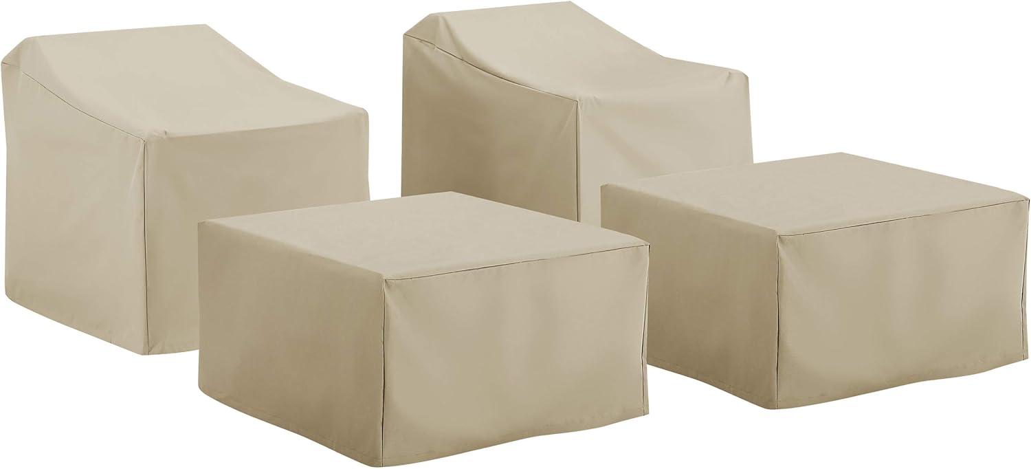 Crosley 4pc Furniture Cover Set: Vinyl Protective Covers for Outdoor Seating, Waterproof & Scratch-Resistant