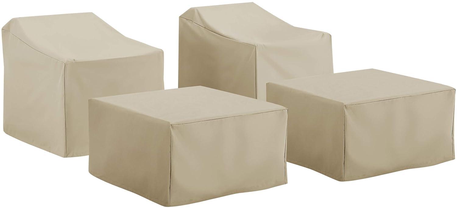 Crosley 4pc Furniture Cover Set: Vinyl Protective Covers for Outdoor Seating, Waterproof & Scratch-Resistant
