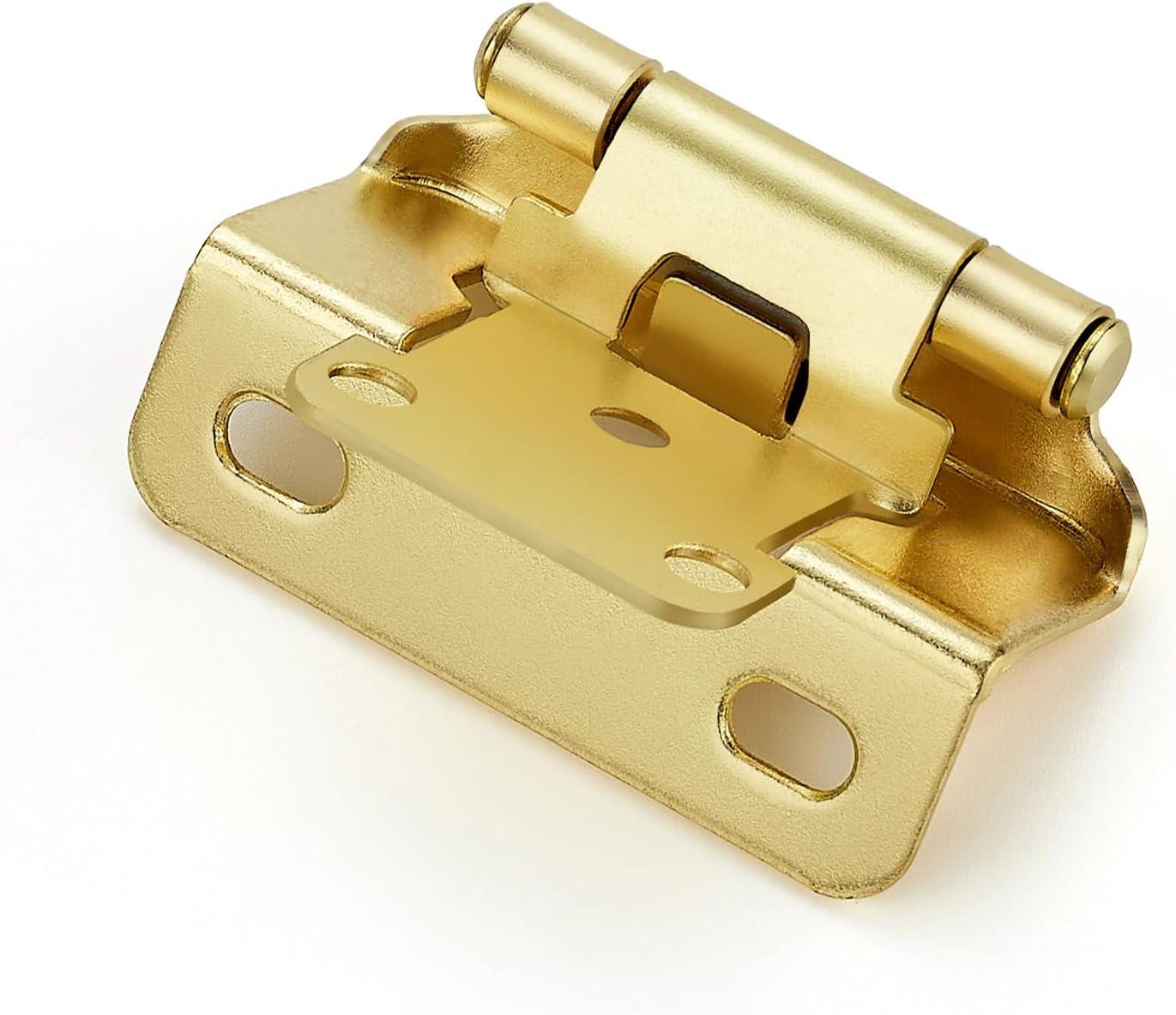 50 Pack 25 Pairs Semi-Overlay 1/2 inch Self-Closing Face Frame Cabinet Hinges Matte Black Half Wrap-Around Kitchen Cabinet Door Hinges Face Mount Cabinet Hardware Matte Black Matte Black