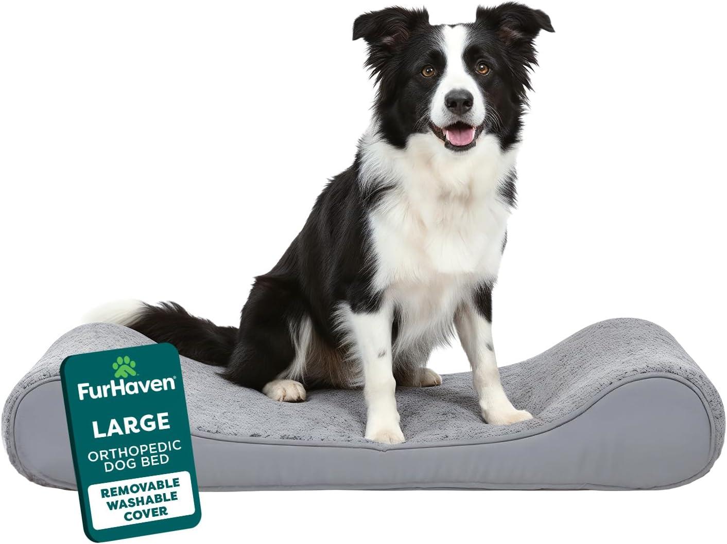FurHaven Ultra Plush Luxe Lounger Orthopedic Foam Contour Dog Bed