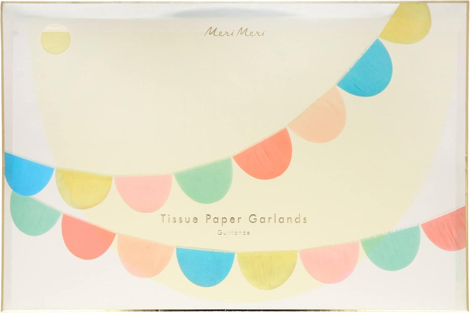 Rainbow Scallop Tissue Paper Garland Banner