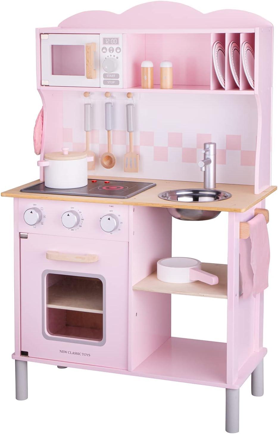 New Classic Toys Kitchenette Modern Electric Cooking, Pink