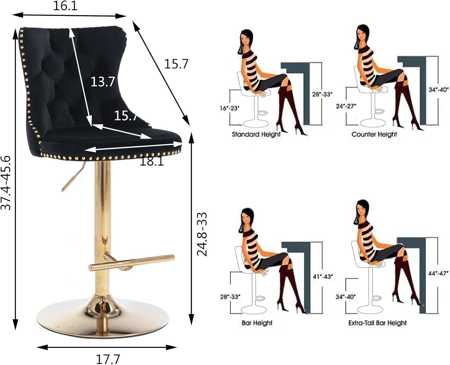 360°Swivel Adjustable Counter Height Bar Stools