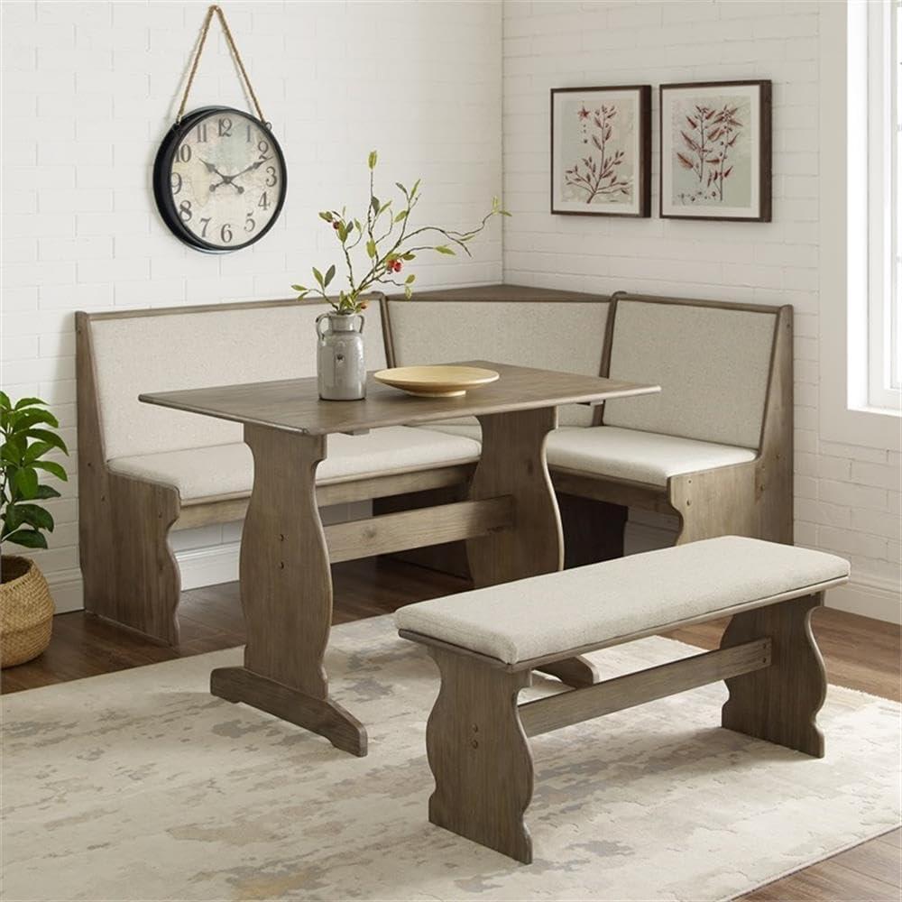 Riverbay Furniture Madison 3 Piece Adult Transitional Wood Adaptable Dining Furniture Sets Brown
