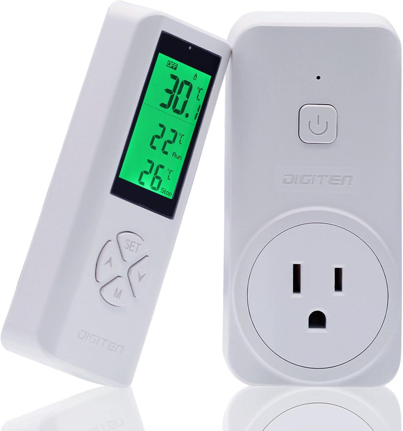 White Digital Wireless Thermostat with Remote Control