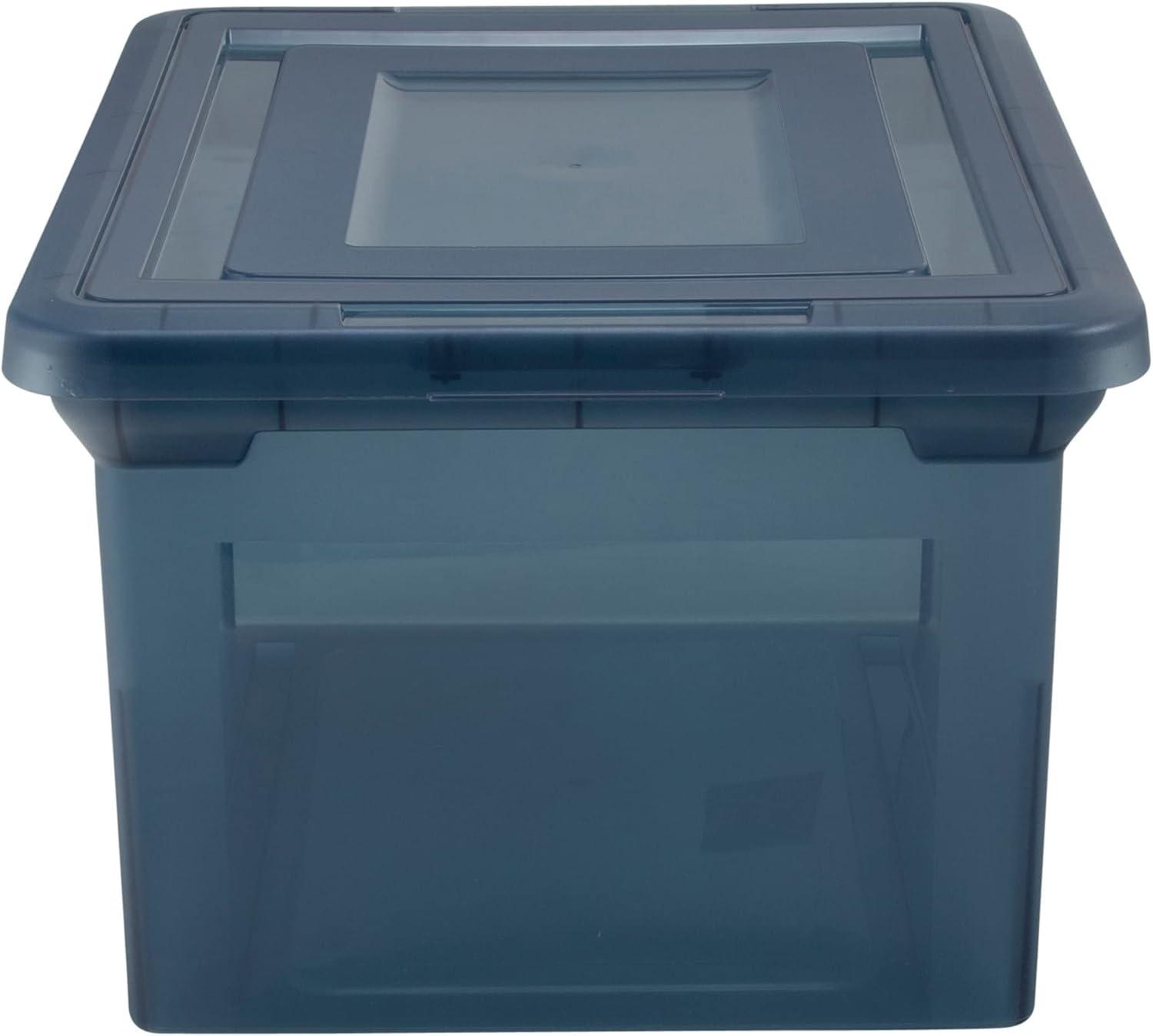 Copen Blue Stackable Water-Resistant File Storage Box