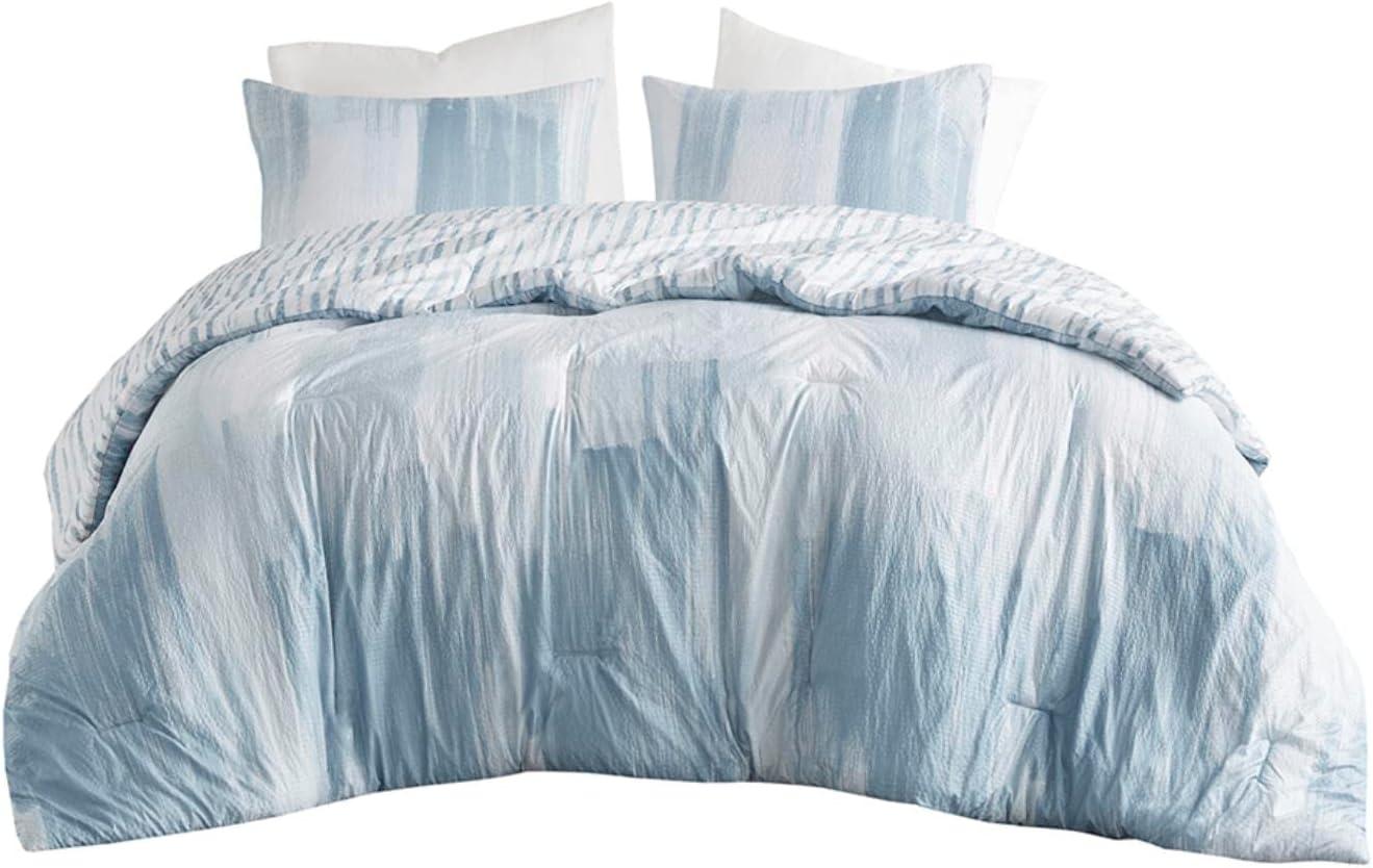 N Natori Brush Stroke Oversized Reversible Seersucker Duvet Cover Mini Set