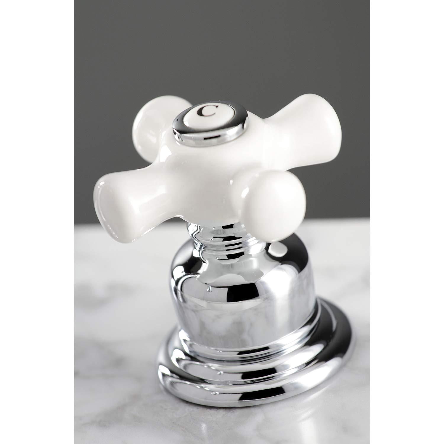 Kingston Brass FSC1971PX Kingston Brass American Classic Two-Handle 3-Hole Deck Mount Widespread Bathroom Faucet with Pop-Up Drain