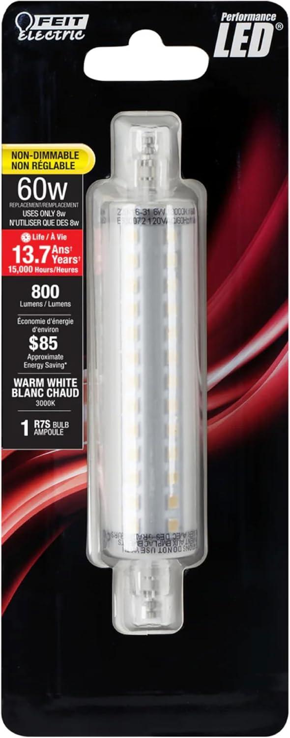 Feit Electric R7S R7 LED Bulb Warm White 60 Watt Equivalence 1 pk