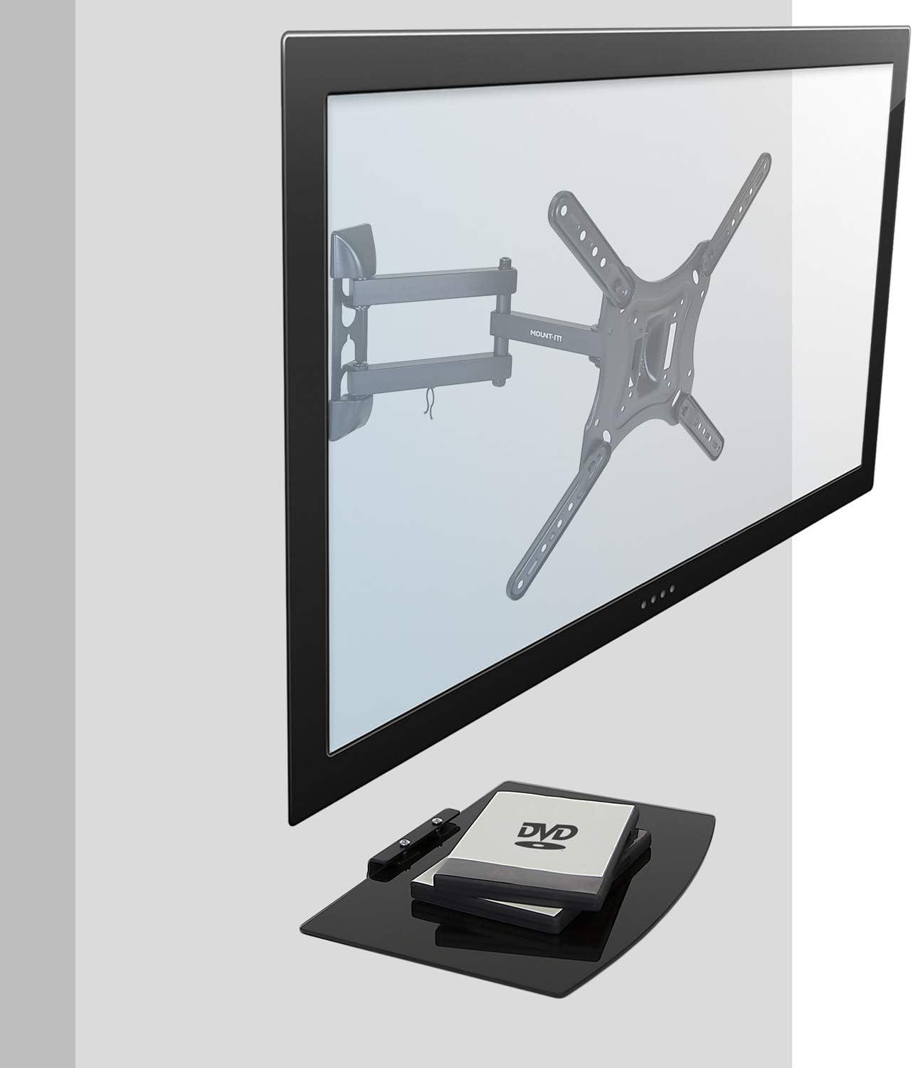 Mount-It! Full Motion TV Wall Mount with Floating Entertainment Shelf | Fits TVs Up to 55 Inches