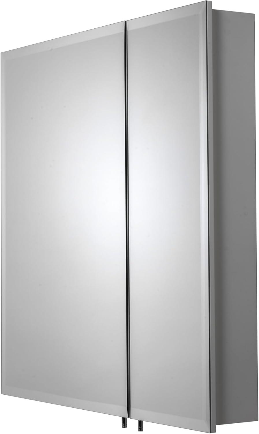 Croydex 30-in x 30-in Surface Mount White Steel Mirrored Square Medicine Cabinet