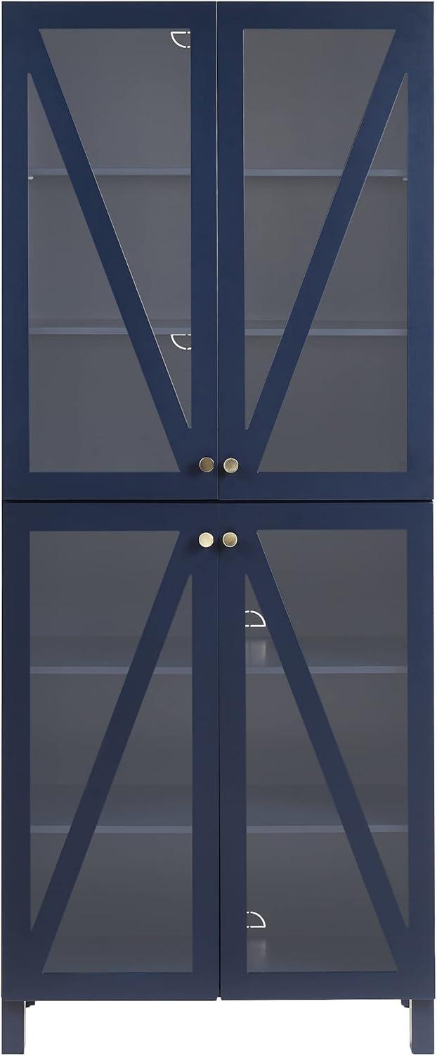 Navy Tall Freestanding Storage Pantry with Adjustable Shelving