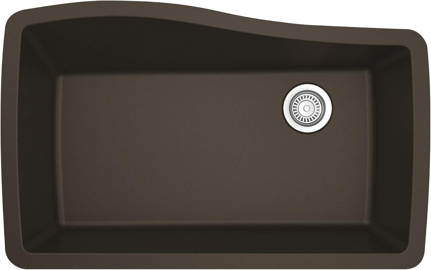 Karran Undermount Quartz Composite 33-1/2'' X 21'' Single Bowl Kitchen Sink