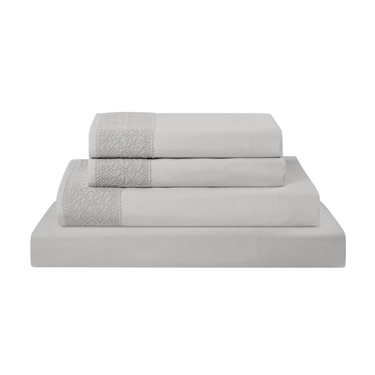 Modern Threads Modern Threads Yate Soft Microfiber Crochet Lace Sheets - Luxurious Microfiber Bed Sheets - Includes Flat Sheet, Fitted Sheet with Deep Pockets, & Pillowcases