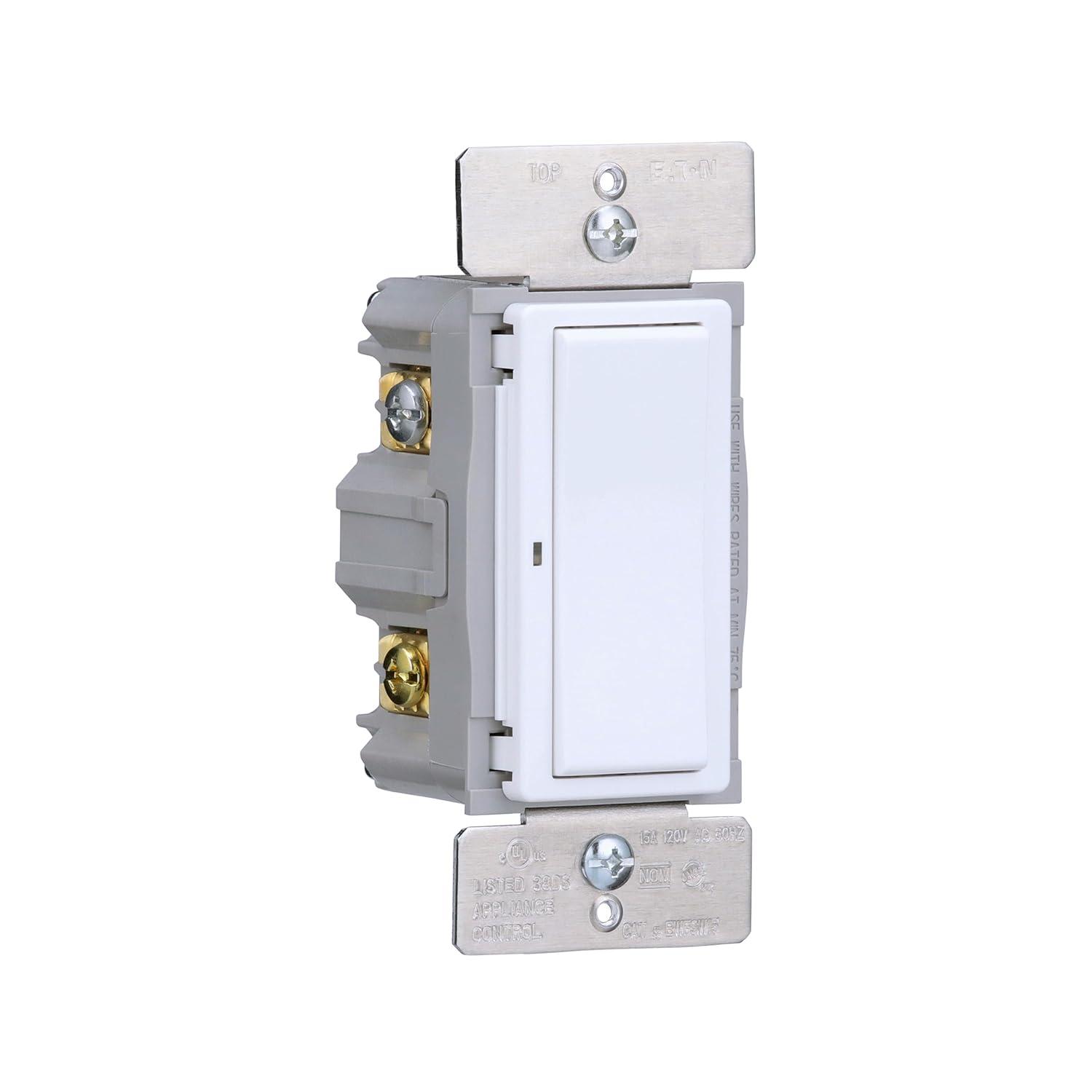 Eaton Wi-Fi Smart Home Switch, Works with Hey Google and Alexa Without Wallplate, White