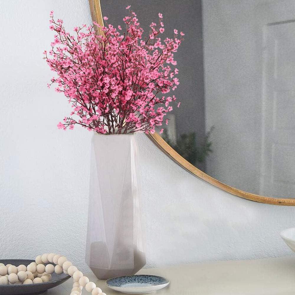 Viworld 6 Bundles Baby Breath Flowers Artificial Bulk Gypsophila Bouquets Pink Real Touch Silk Floral Arrangements for Table Centerpieces Wedding Home Farmhouse Party DIY Decor