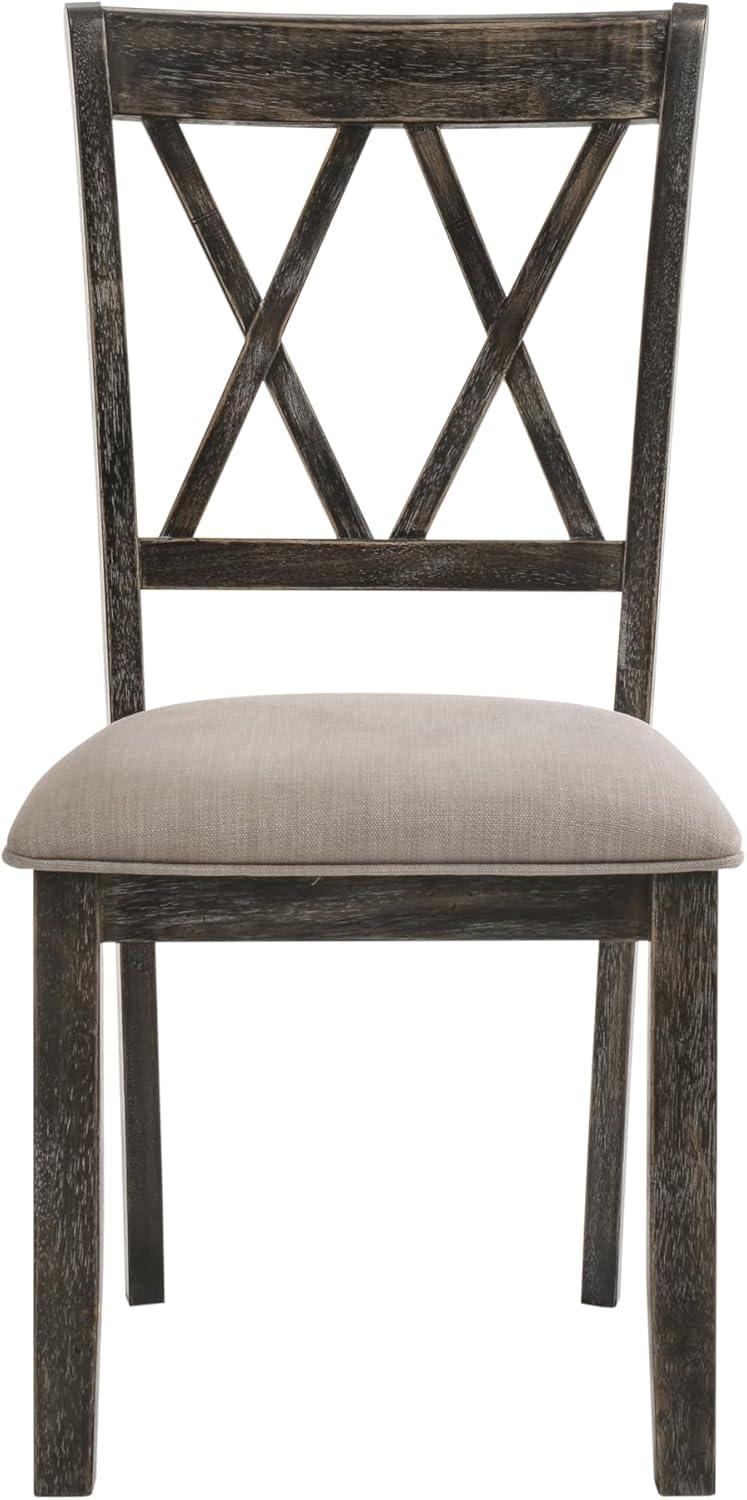 Set of 2 20" Claudia Fabric Dining Chairs Weathered Gray - Acme Furniture