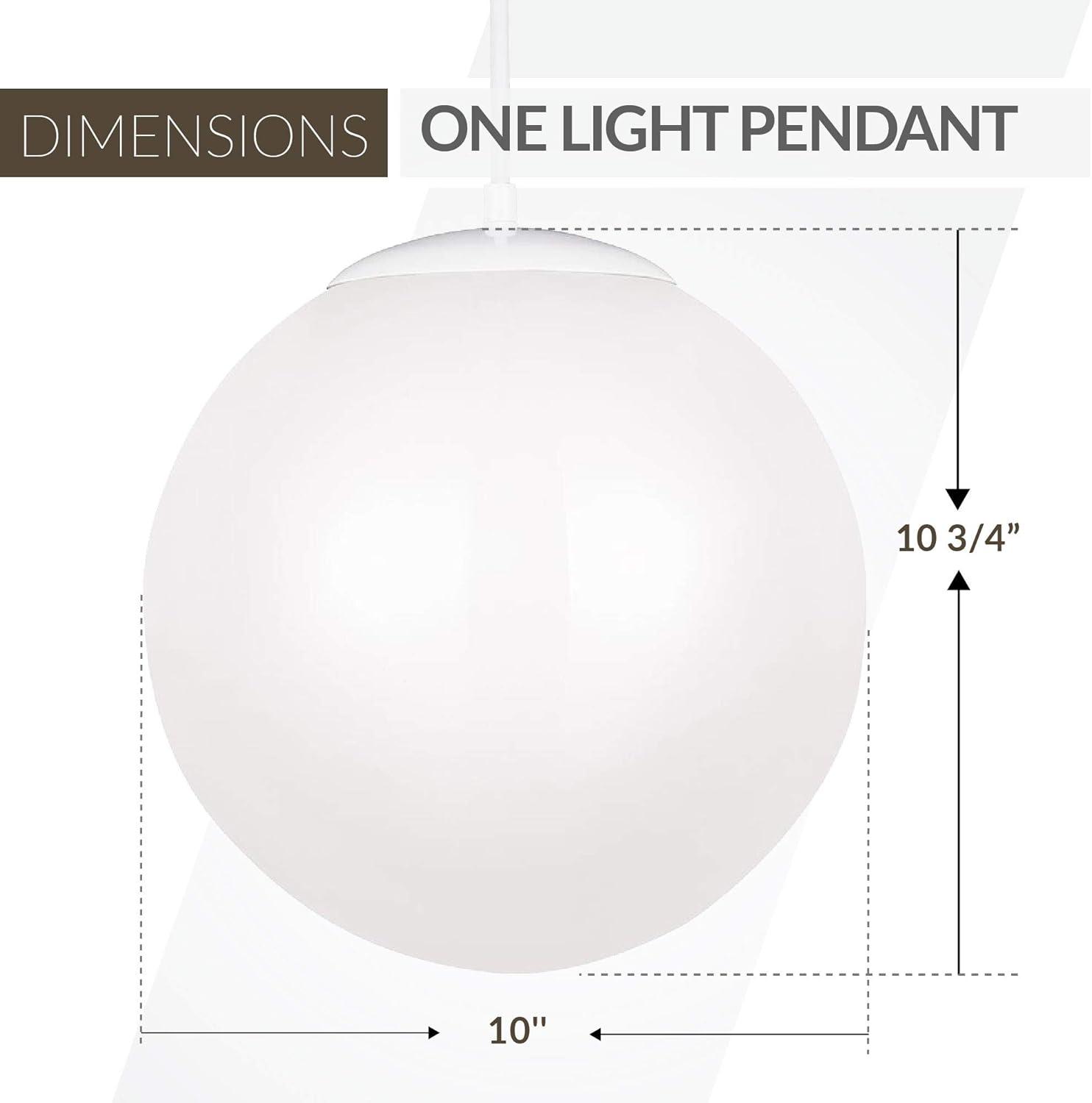 Elegant White Globe Pendant Light with Smooth Glass Diffuser