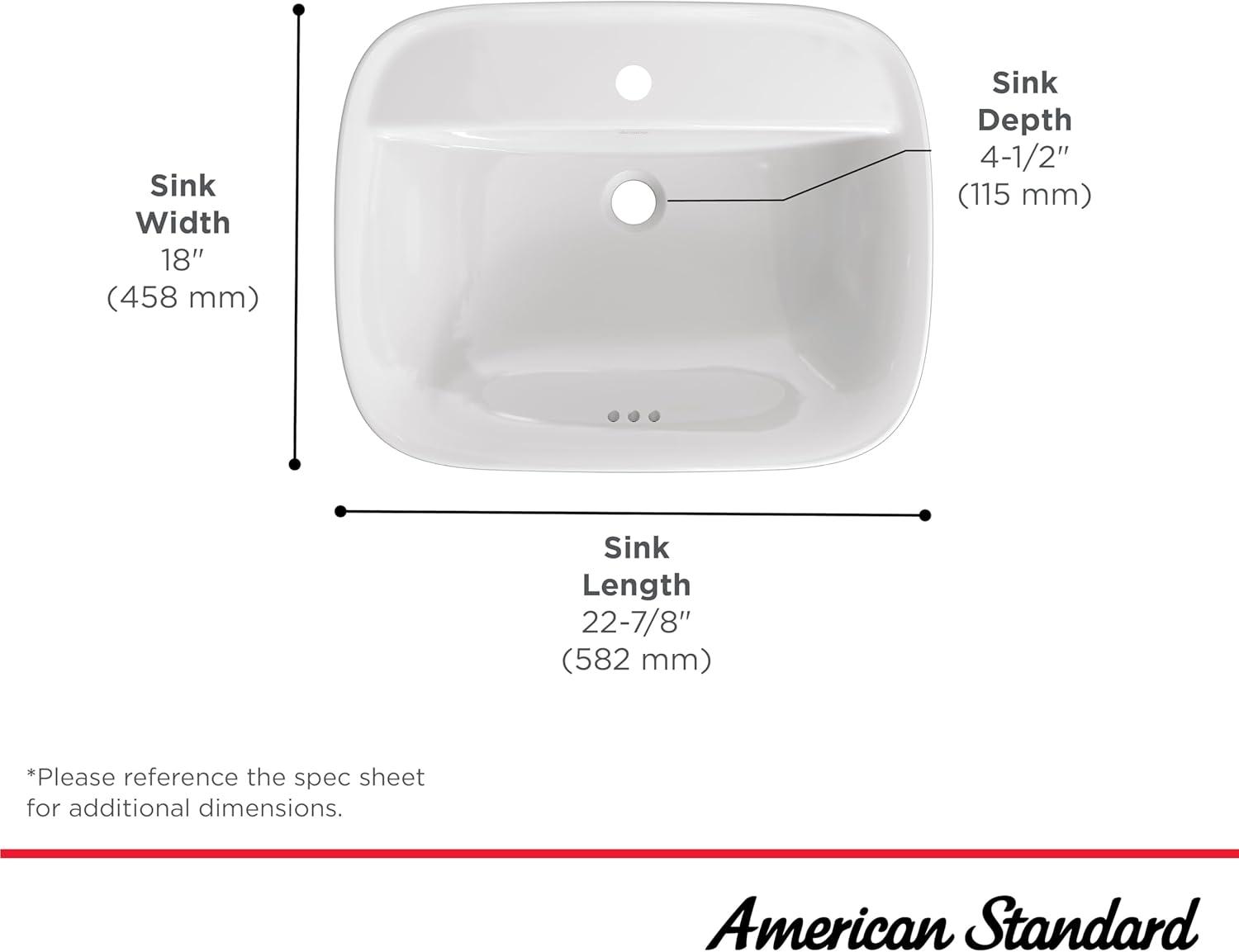 American Standard Aspirations 18'' Vitreous China Rectangular Bathroom Sink with Faucet and Overflow