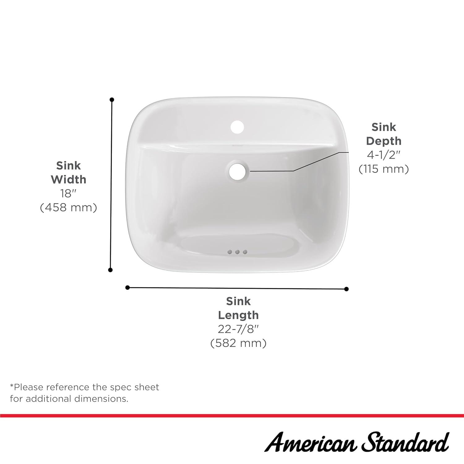 American Standard Aspirations 18'' Vitreous China Rectangular Bathroom Sink with Faucet and Overflow