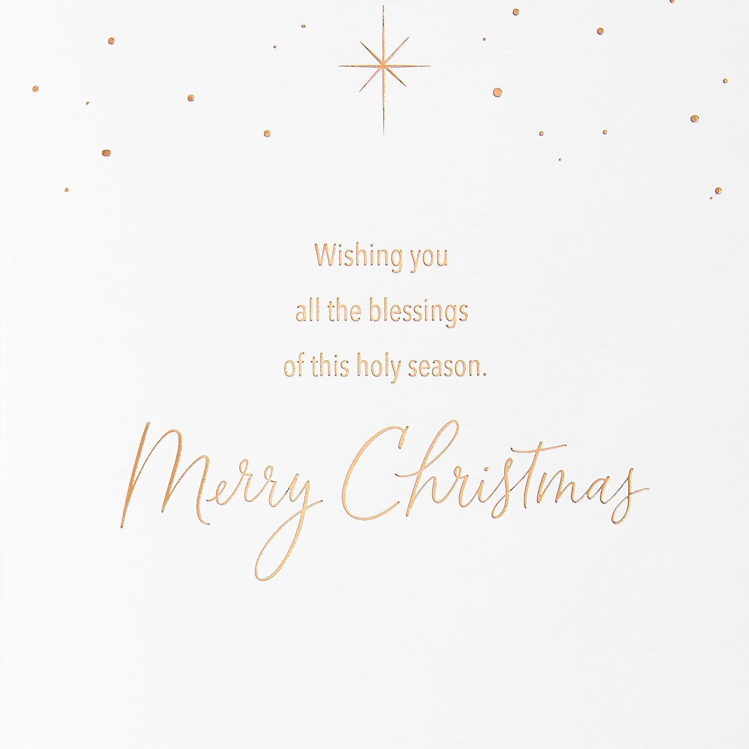 American Greetings Religious Christmas Card with Ornament Keepsake (The Blessings of This Holy Season)