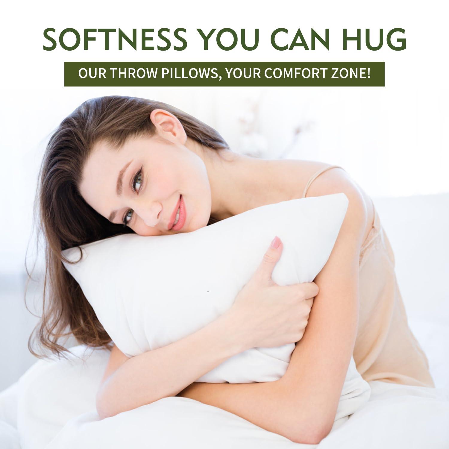 Linjieee Large Throw Pillows for Couch 24x24 2-Piece Non-woven Pillow Core Substitute Polyester Square Pillow Core