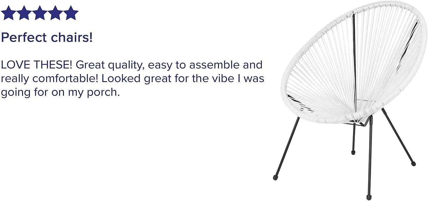 Flash Furniture Valencia Oval Comfort Series Take Ten White Papasan Lounge Chair