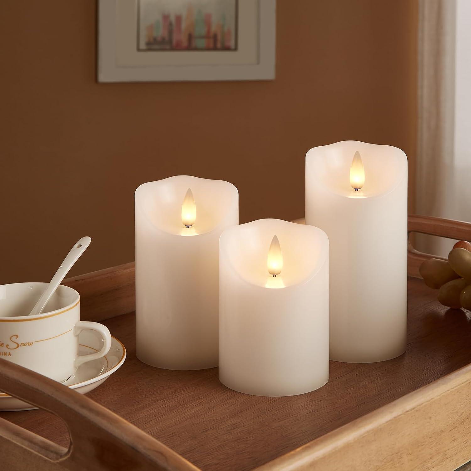 Stonebriar Unscented Flameless Pillar Candle