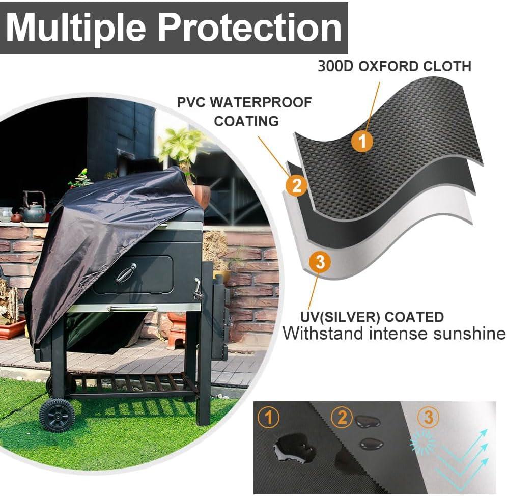 Heavy Duty Black Waterproof 40-Inch Grill Cover