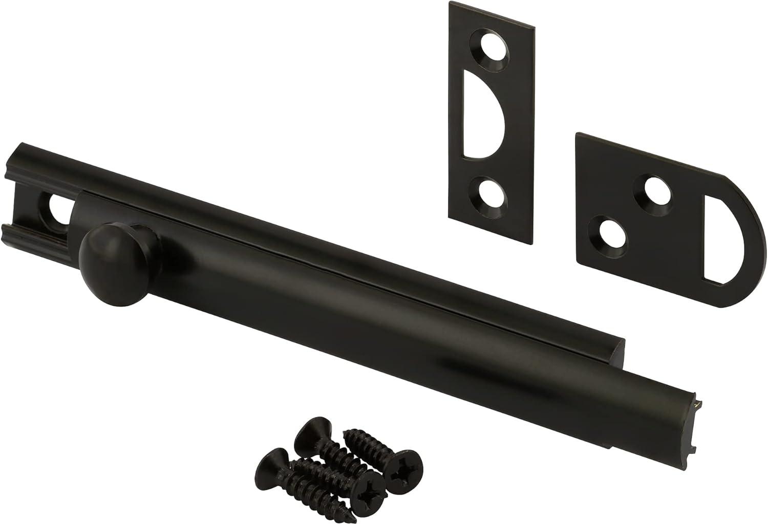 Matte Black Solid Brass 4-Inch Surface Bolt