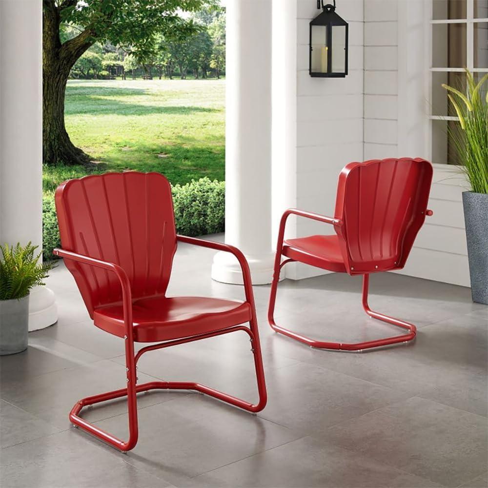 Ridgeland 2pk Outdoor Chairs - Red - Crosley