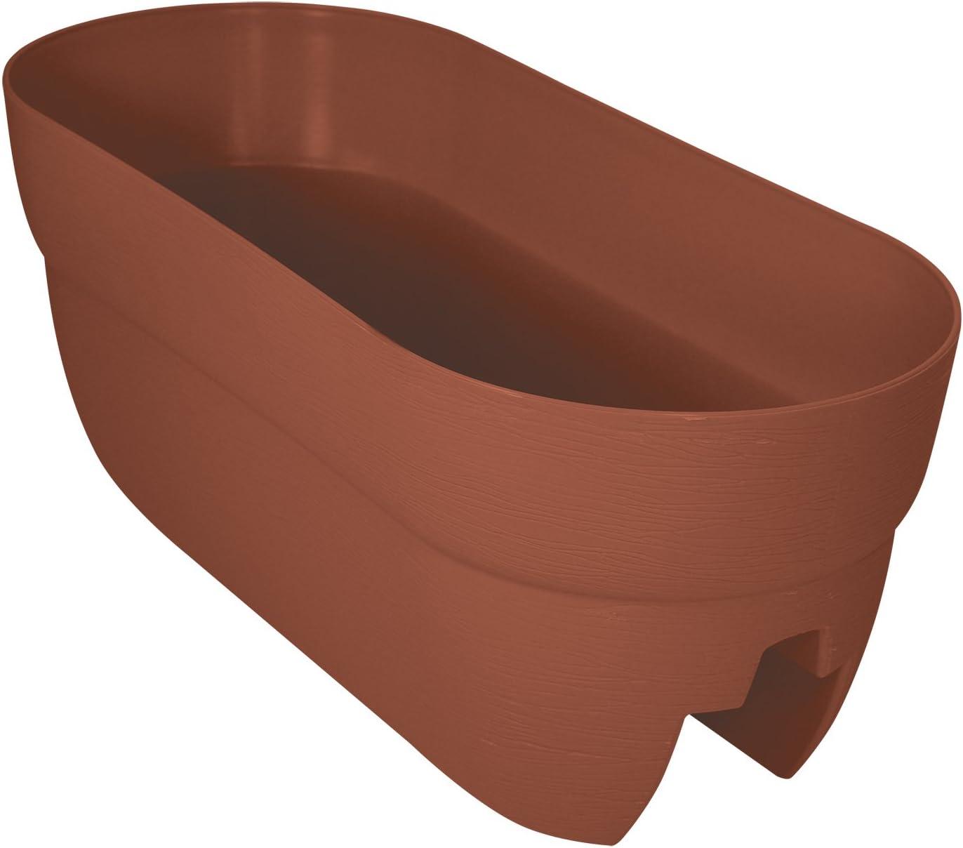 Modern 24" Terracotta Resin Railing Planter with Weatherproof Design