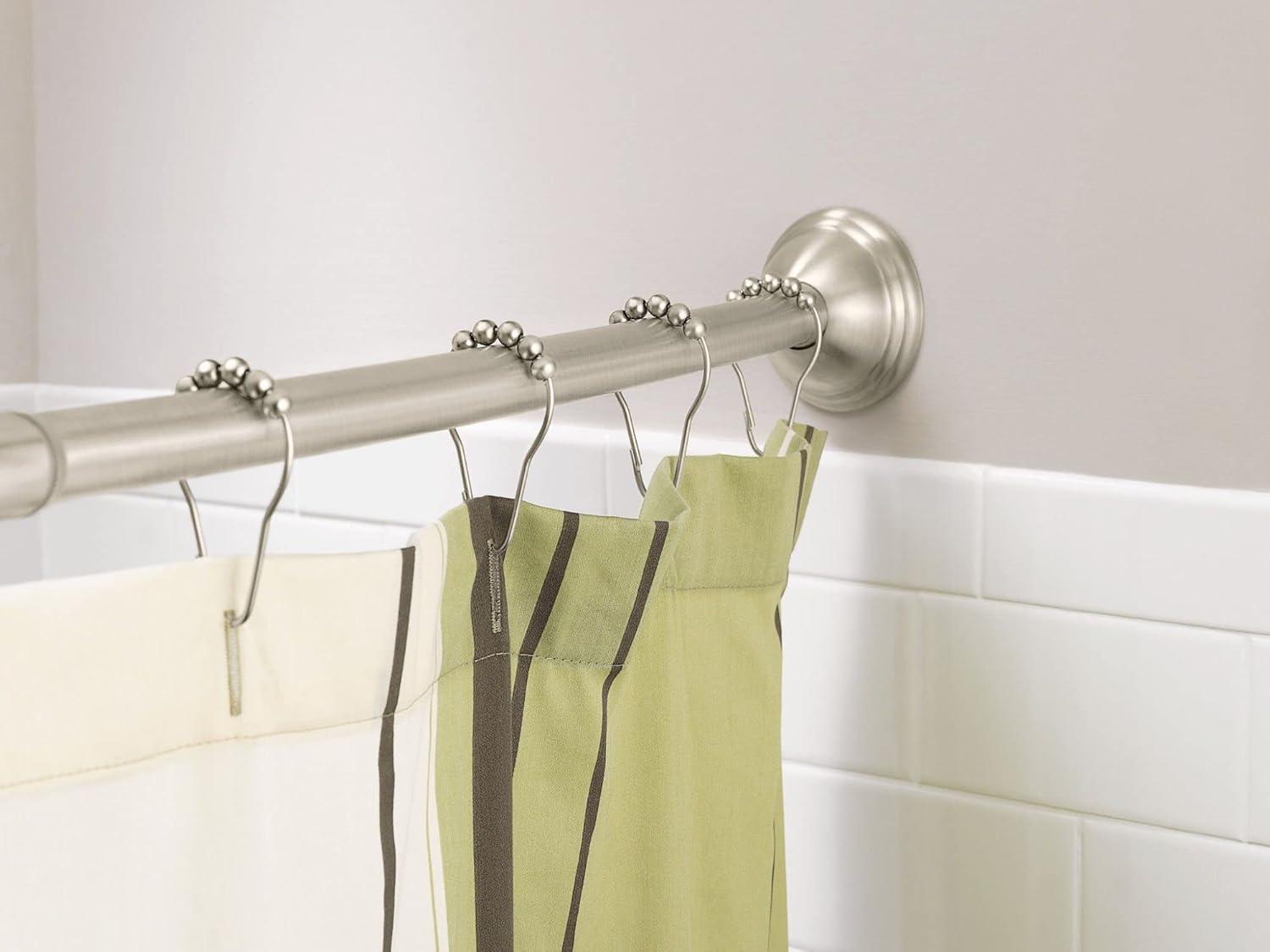 Moen 54-Inch to 72-Inch Adjustable Length Fixed Mount Single Curved Shower Curtain Rod