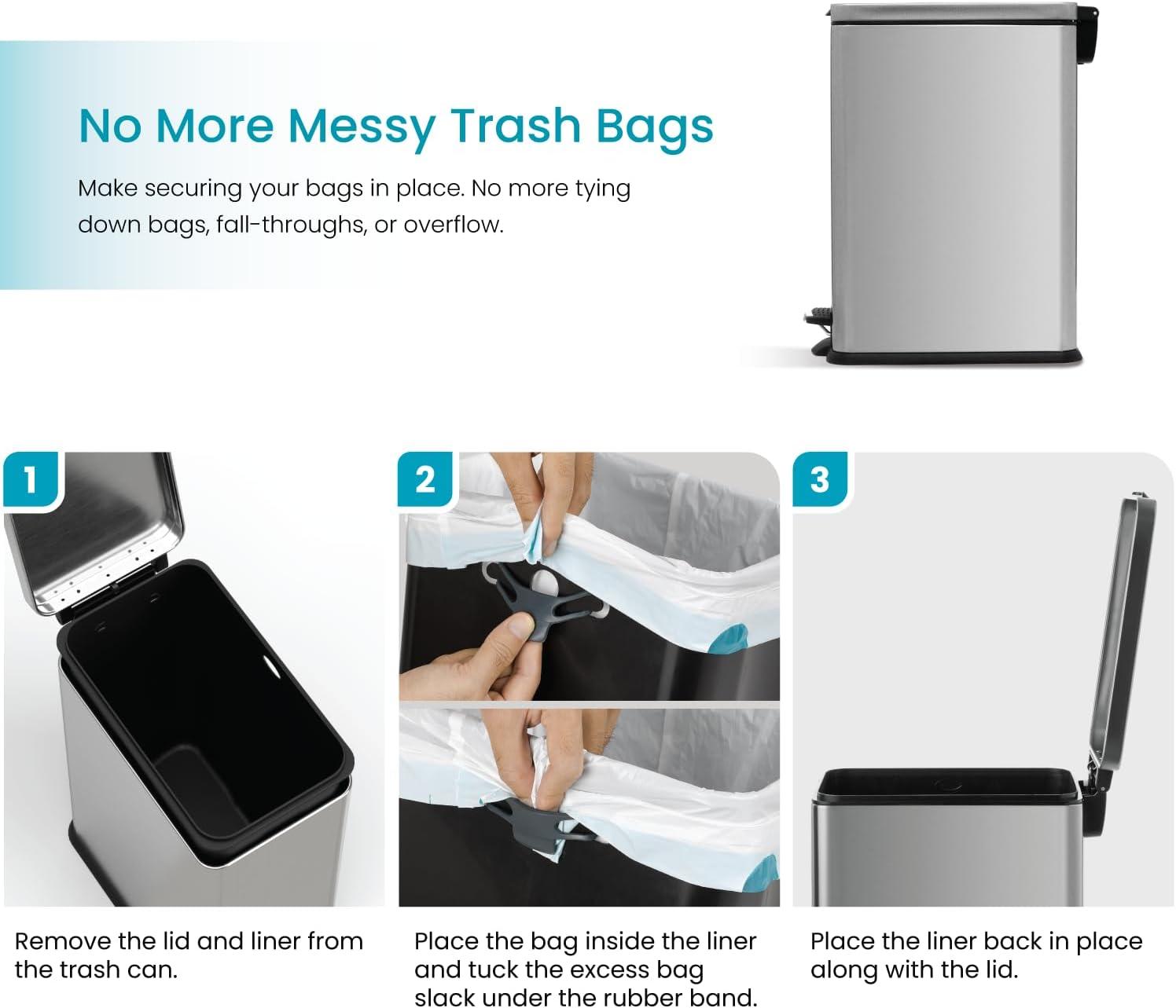 2.5 Gallon Slim Trash Can, for Bathroom and Office