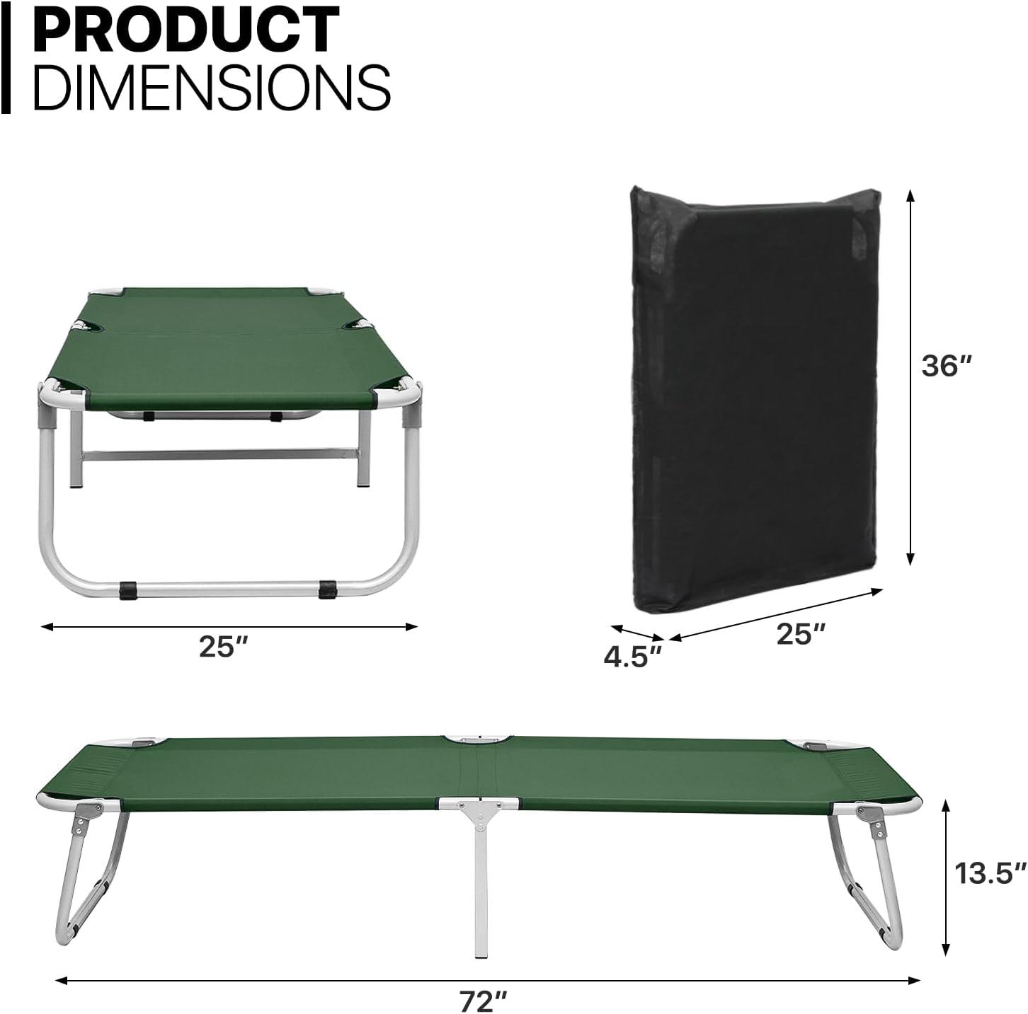 MoNiBloom Lightweight Folding Camping Cot Bed, Ultralight Folding Portable Compact Cots for Outdoor Travel Base Camp Hiking Mountaineering Lightweight Backpacking, Weight Capacity 195 lbs, Blue