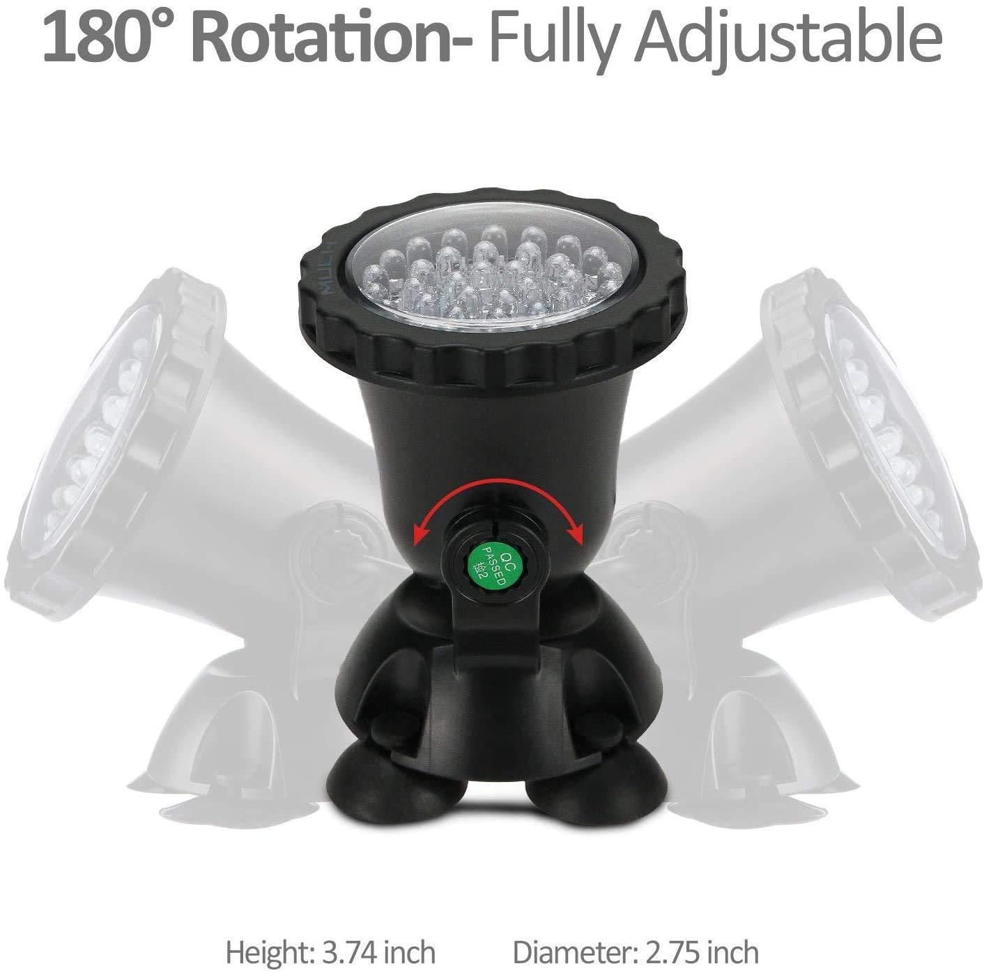 Pond Light Underwater Fountain Light with 36 LED Light Bulb Color Changing Submersible Spotlight with Timer Remote