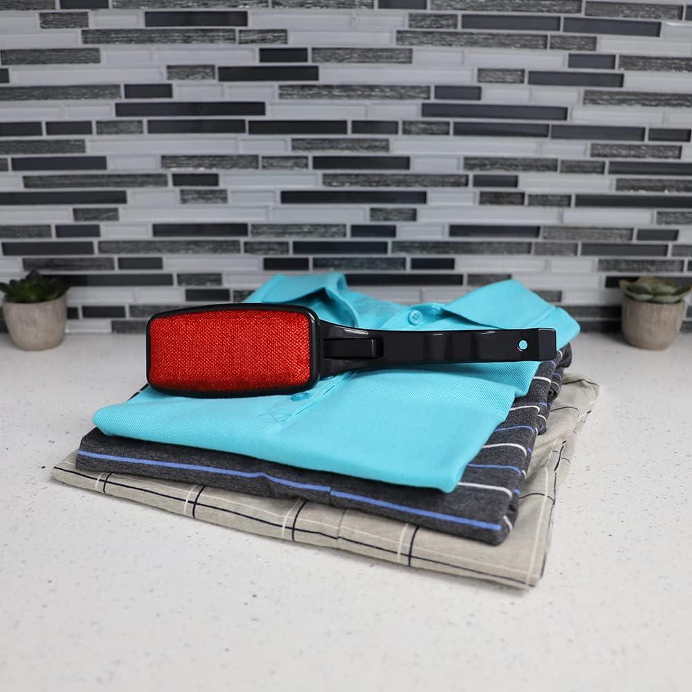 Red and Black Reusable Manual Lint Brush with Plastic Handle