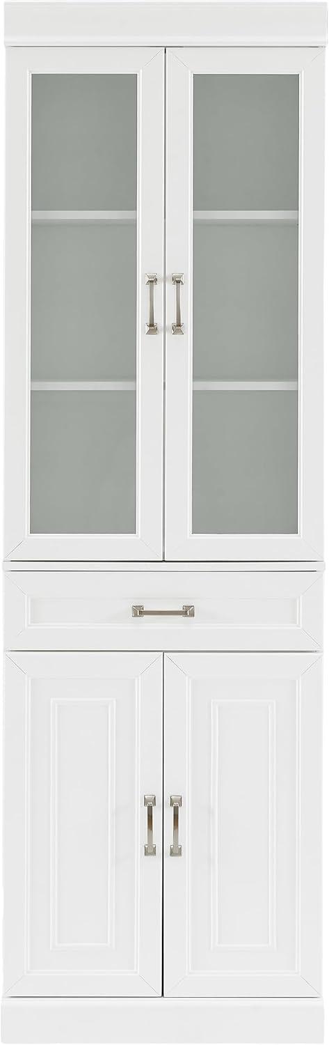 Stanton White Glass Door Pantry with Adjustable Shelves