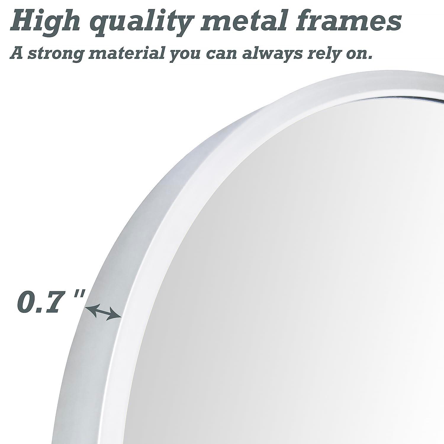 Luxhomez 36" x 24" Arch Wall Mirror for Vanity/ Bathroom, Metal Bathroom Mirror with Waterproof Aluminum Alloy Frame, Gold